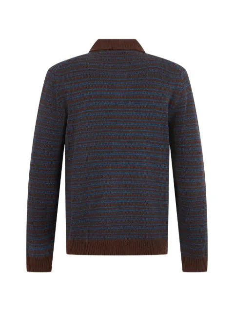 slowear striped polo-collar sweater