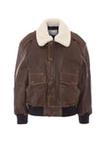 DUNST shearling-collar leather jacket