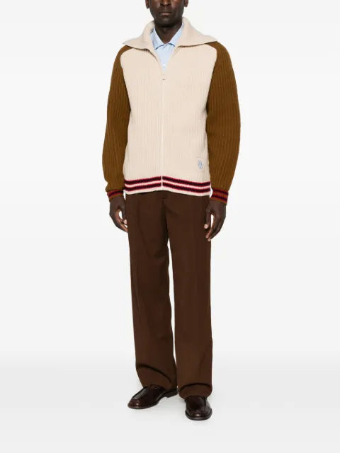 Drôle De Monsieur ribbed-knit zip-up cardigan