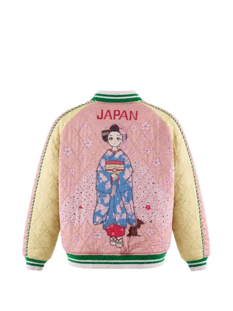 Monokemade quilted graphic-print jacket