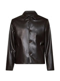 Costumein button-up faux-leather jacket