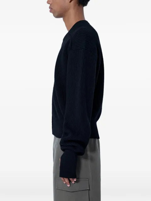 Rier ribbed-knit zip-up cardigan