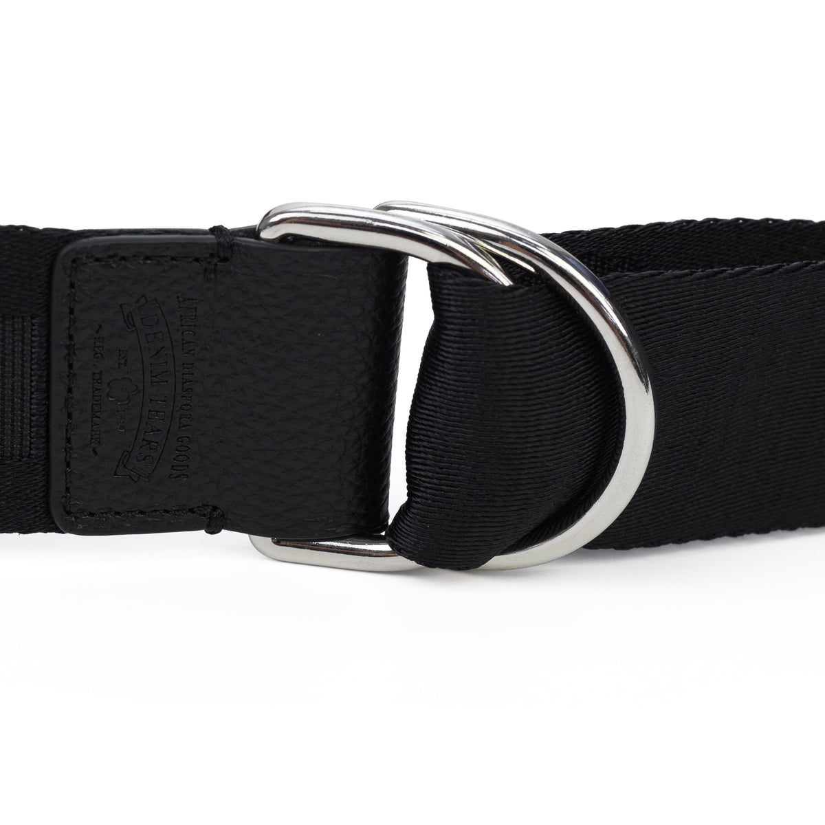 Black Peace Wreath Webbing D-Ring Belt