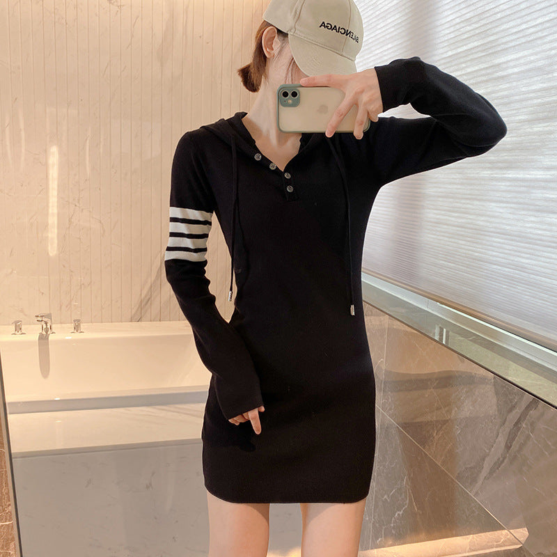 Thom Browne Women's Contrast Hem Hip Dress