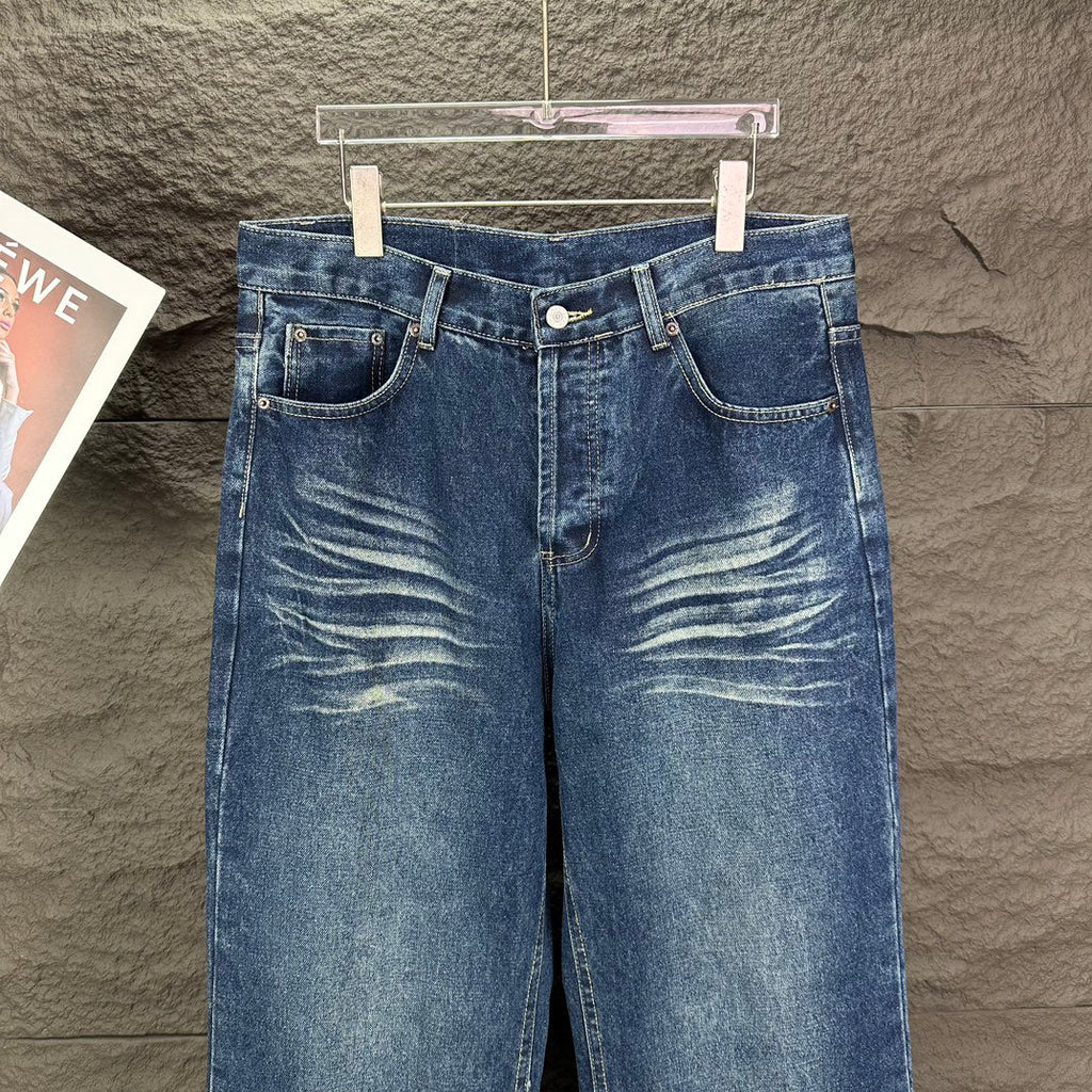 Acne Studios Vintage Whiskering Wide‑Leg Jeans