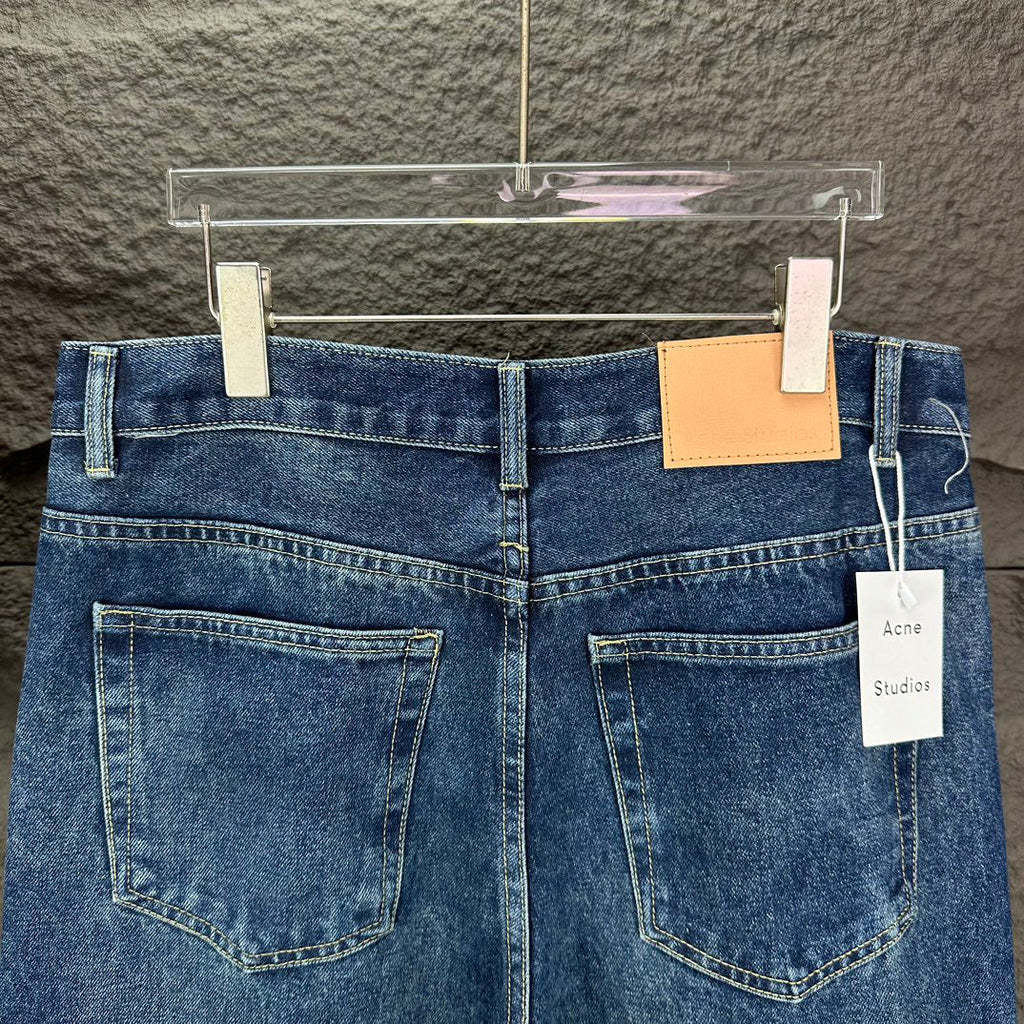 Acne Studios Vintage Whiskering Wide‑Leg Jeans