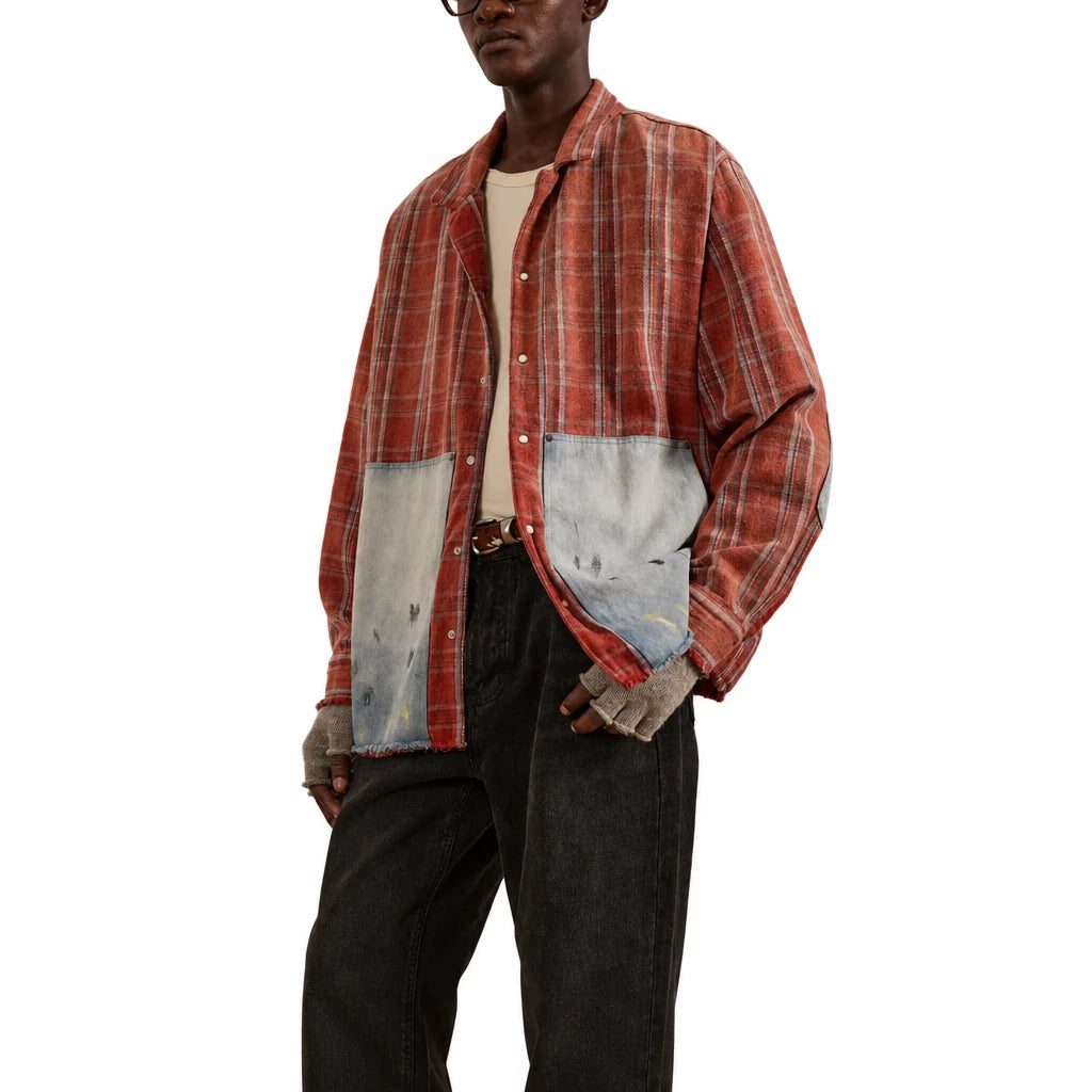 Found Plaid Denim Shirt