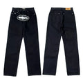 Corteiz Alcatraz Island Front Logo Heavyweight Denim Pants - Black
