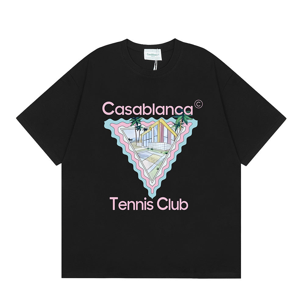Casablanca Multi‑Print Tennis Floral Graphic Oversized Tee Streetwear