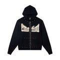 Mixed Emotion Black Studded Gothic Zip Up Hoodie