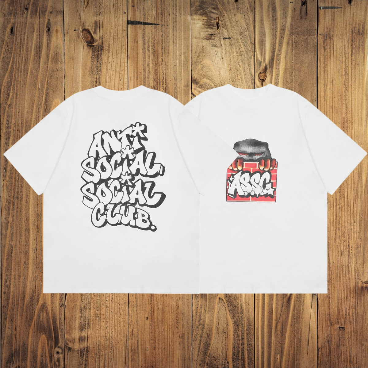 ASSC White Tee – Graffiti Wall Print