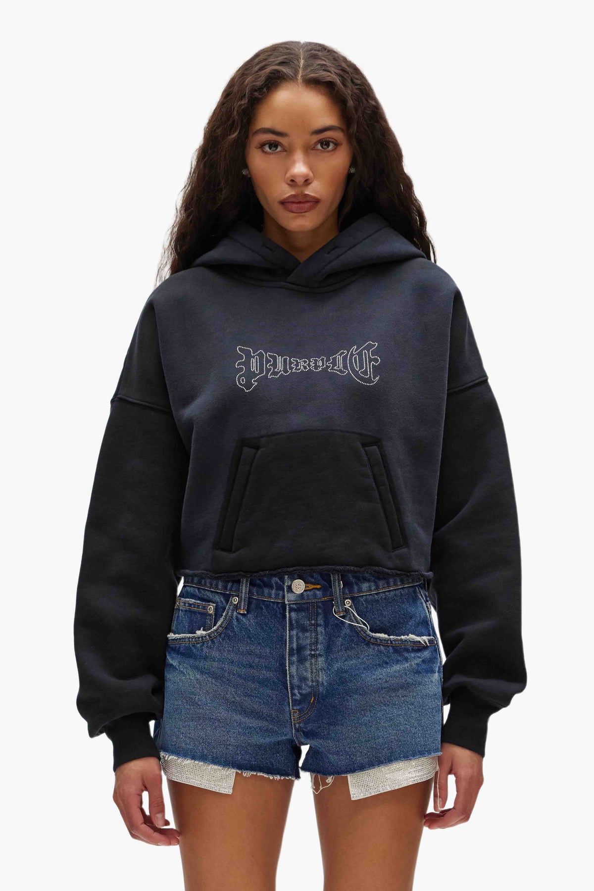 Crystal Cropped Hoodie
