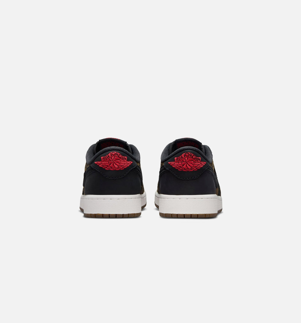Air Jordan 1 Retro Low OG Laser Black And Varsity Red Grade School Lifestyle Shoes - Black/Varsity Red/Summit White