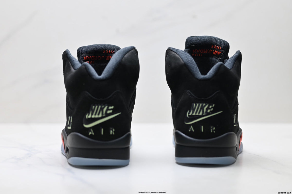 Air Jordan 5 Retro Black Fire Red Green Sneakers