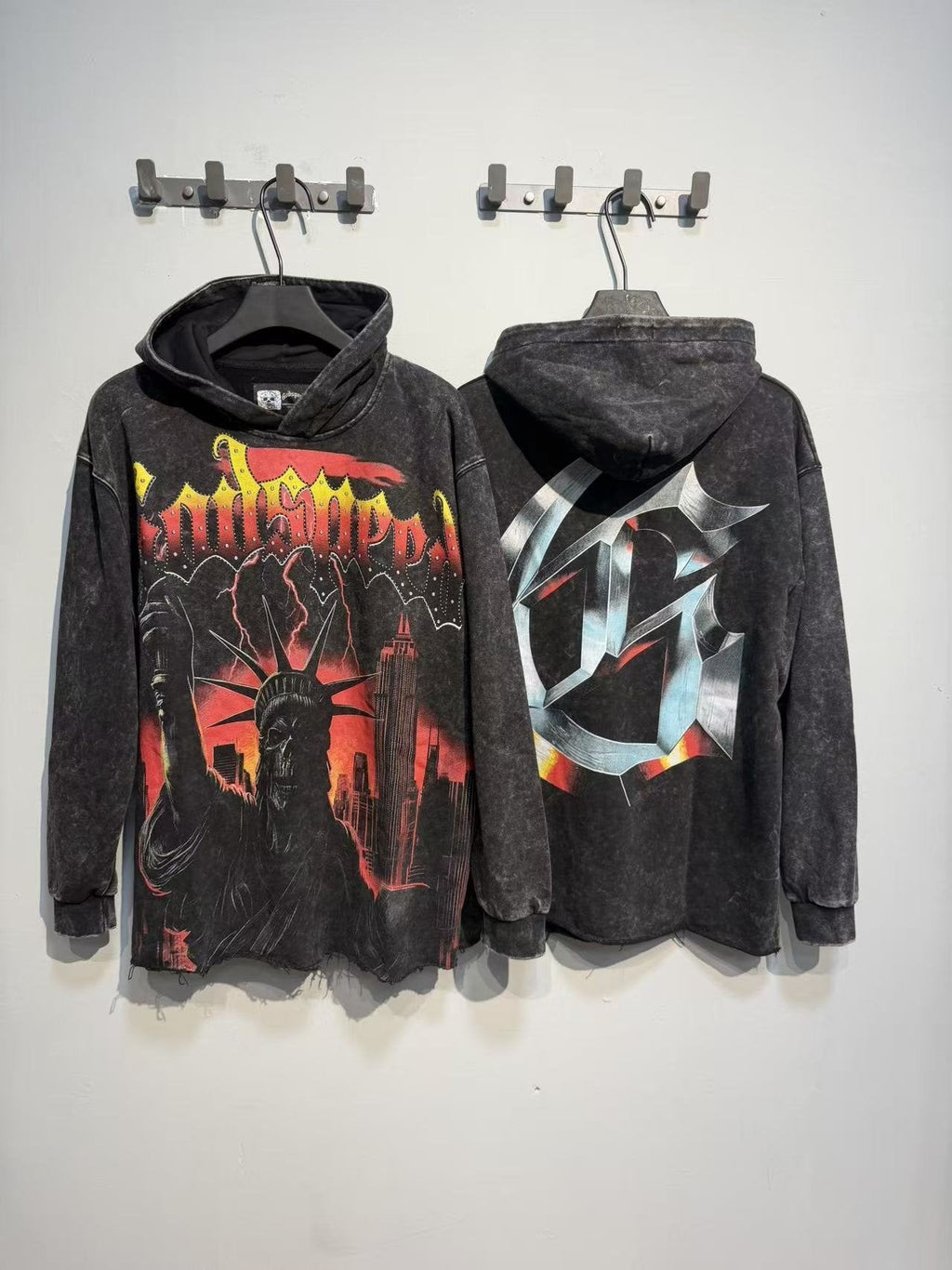 Godspeed Statue Graphic Washed Hoodie