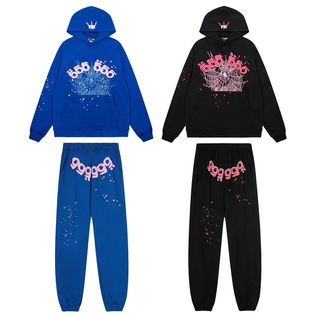 Sp5der Spiderweb Graphic Hoodie & Sweatpants Matching Set