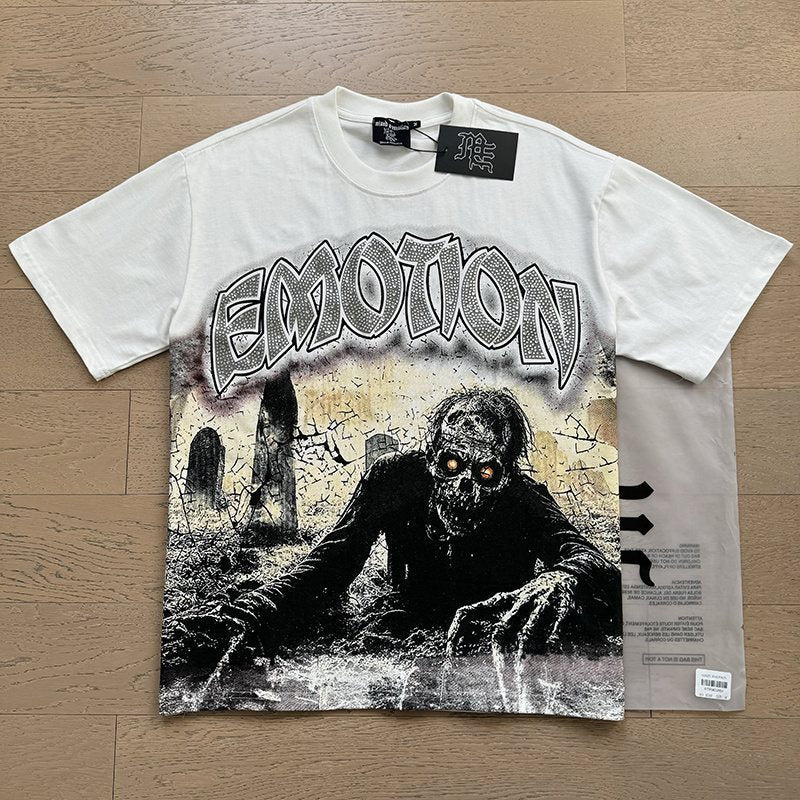 MIXED EMOTION White Graphic Short-Sleeve T-Shirt