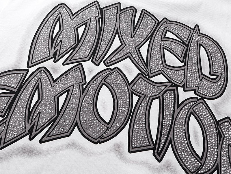 MIXED EMOTION White Graphic Short-Sleeve T-Shirt