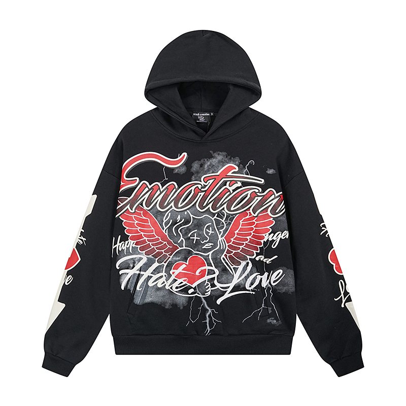MIXED EMOTION Street Graffiti Graphic Hoodie