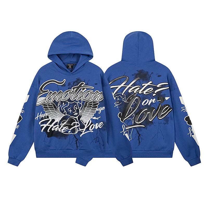 MIXED EMOTION Street Graffiti Graphic Hoodie