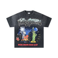 VALE USA Washed Black Rhinestone Graphic T-Shirt