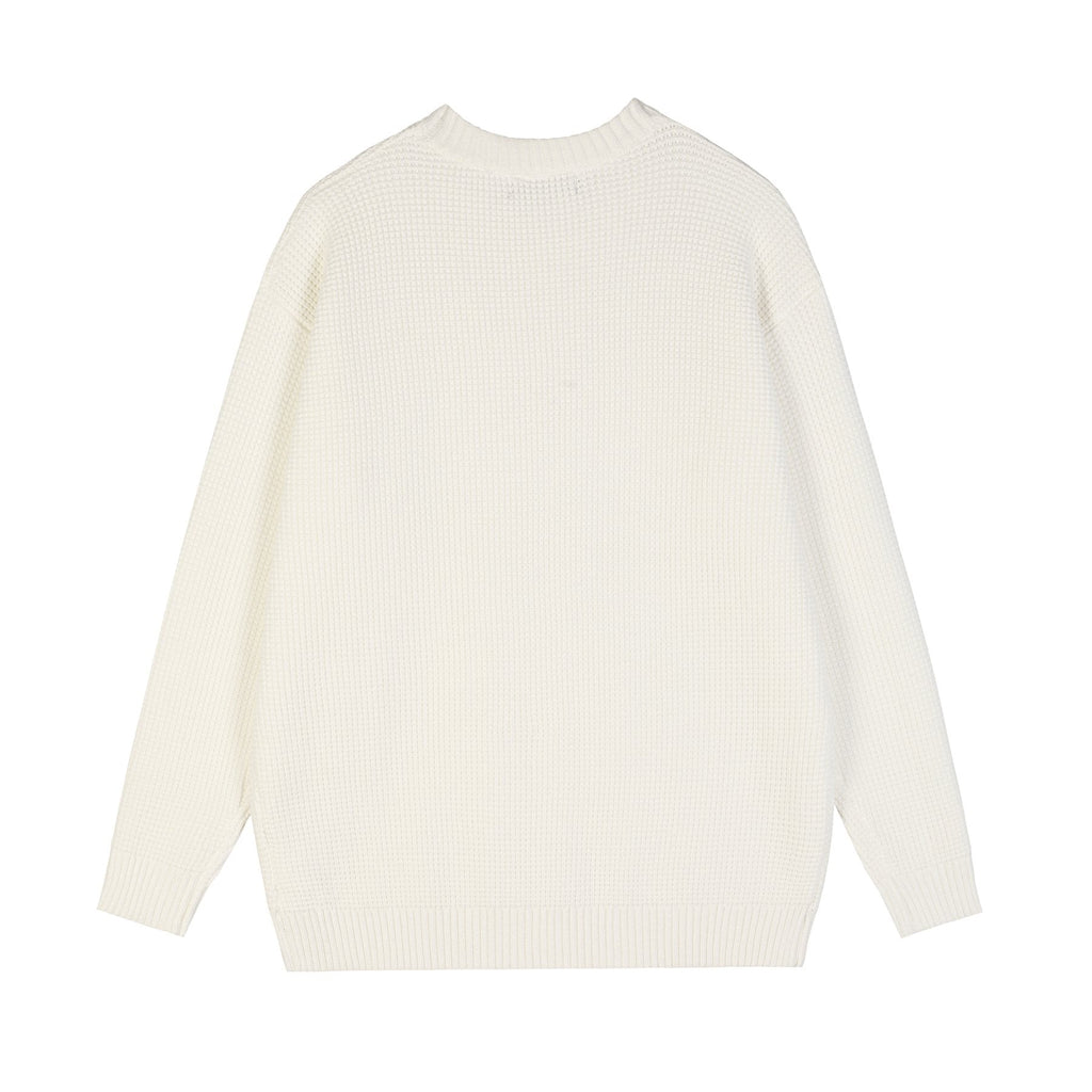 Chrome Hearts Slogan Patch Waffle Knit Crewneck Sweater