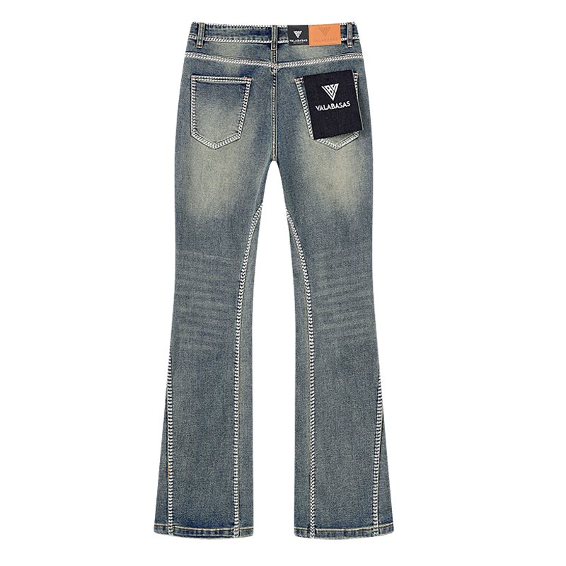 VALABASAS Washed Blue Flared Jeans