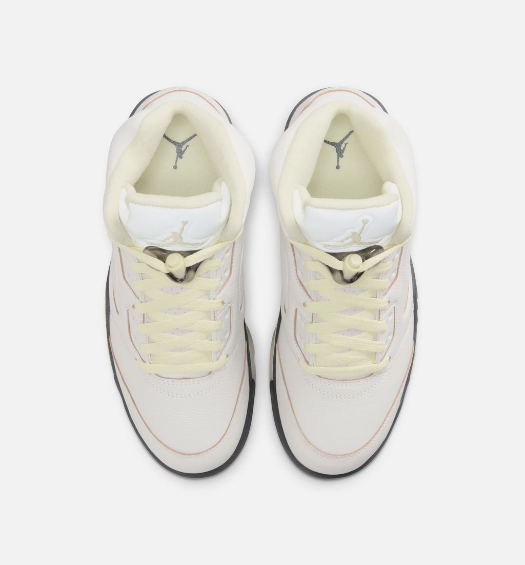 Air Jordan 5 Retro Sail & Luminous Green Women's Lifestyle Shoes - Sail/Luminous Green/Anthracite