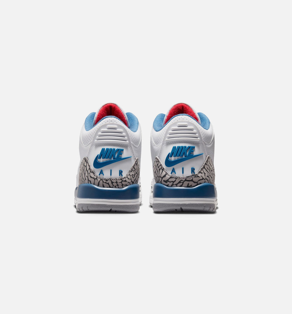 Air Jordan 3 Retro OG True Blue Youth Sneakers - White/Fire Red/True Blue