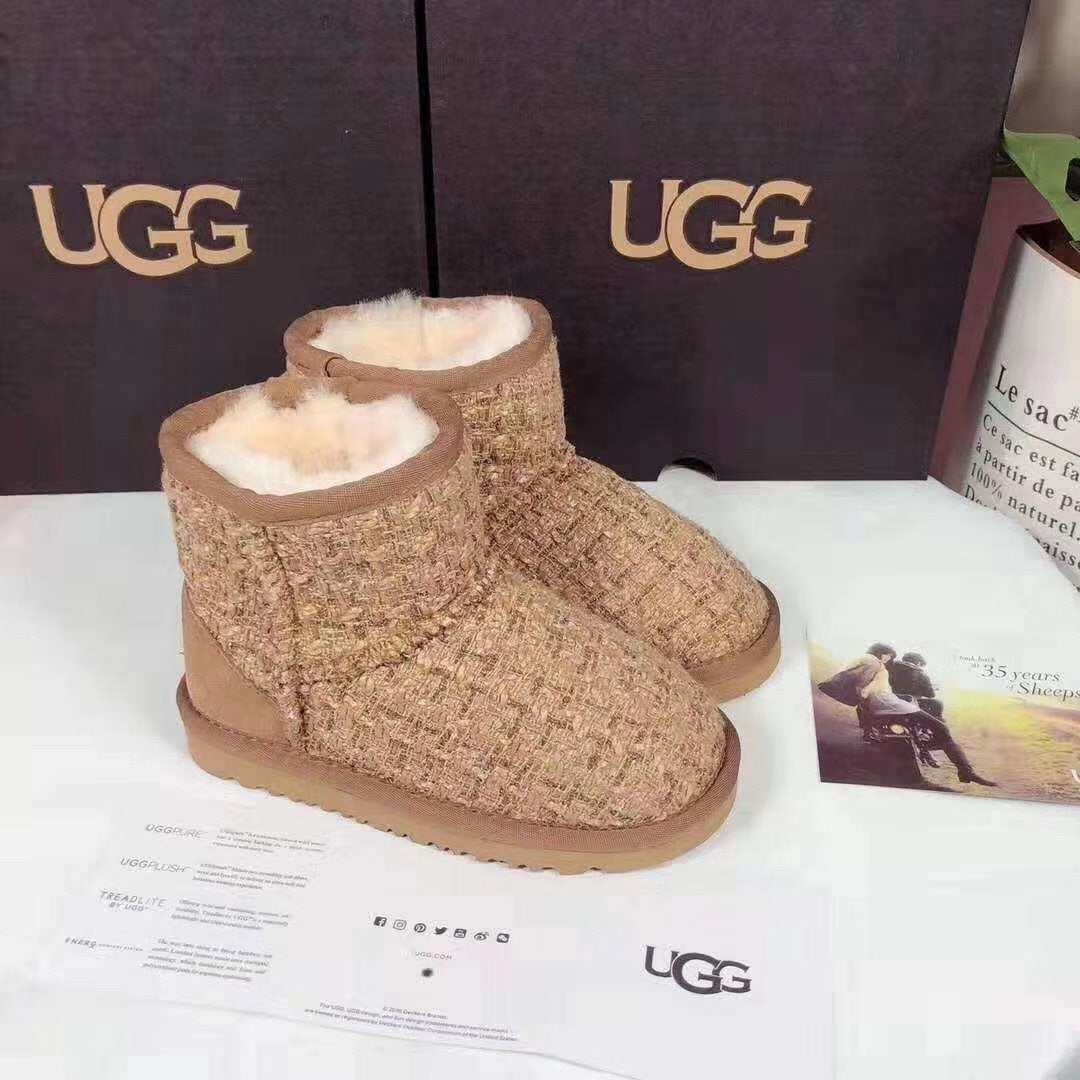 Kids Chanel-Style Snow Boots — Chic Chestnut | New Arrival | In Stock