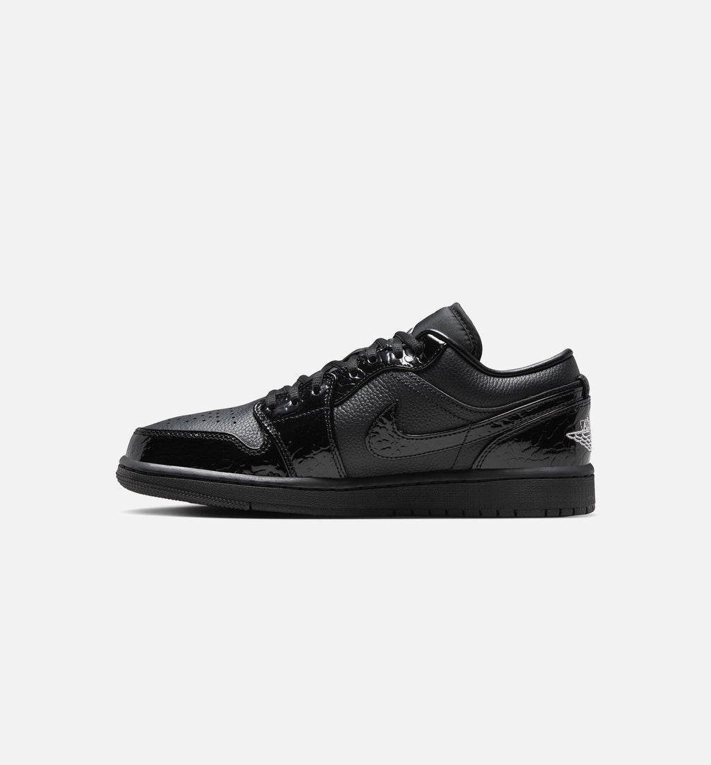 Air Jordan 1 Low Patent Elephant – Women's Lifestyle Shoe in Black/White/Metallic Silver