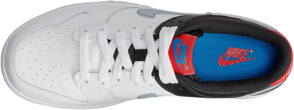 Big Kid's Nike Dunk Low White/Wolf Grey-Lt Crimson (DH9765 103)