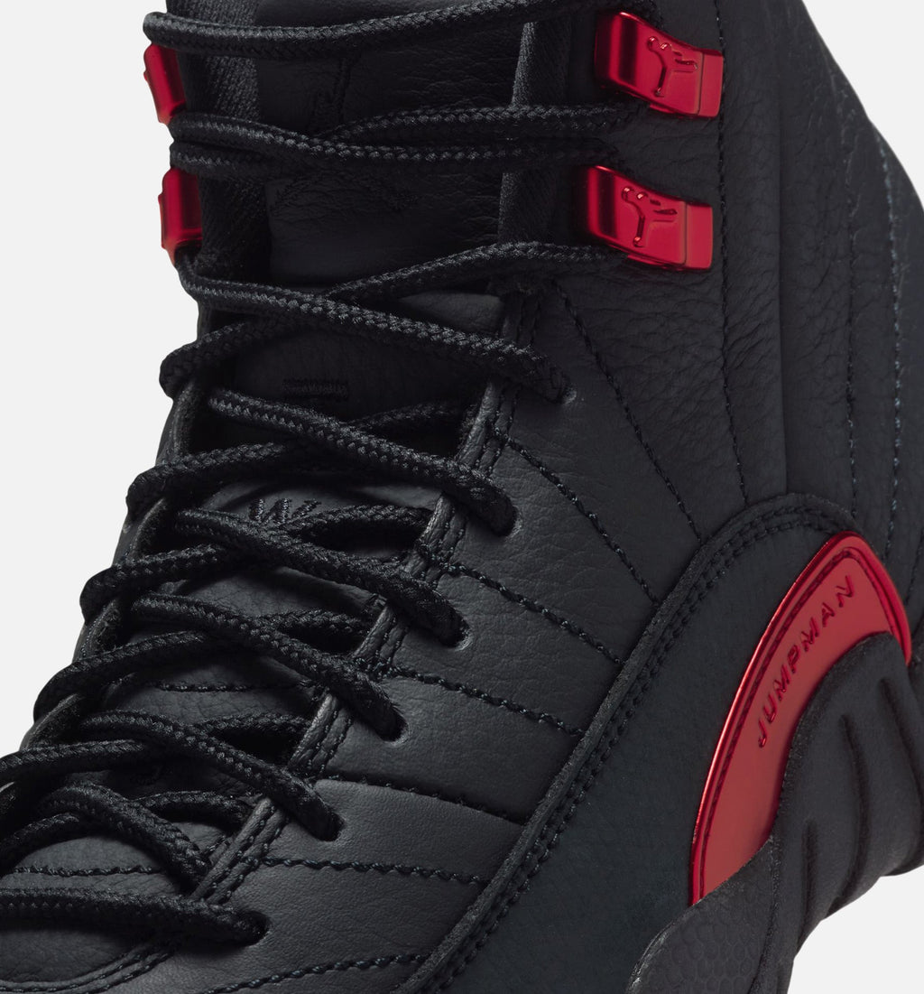 Air Jordan 12 Retro Bloodline | Grade School Lifestyle Shoe | Black/University Red