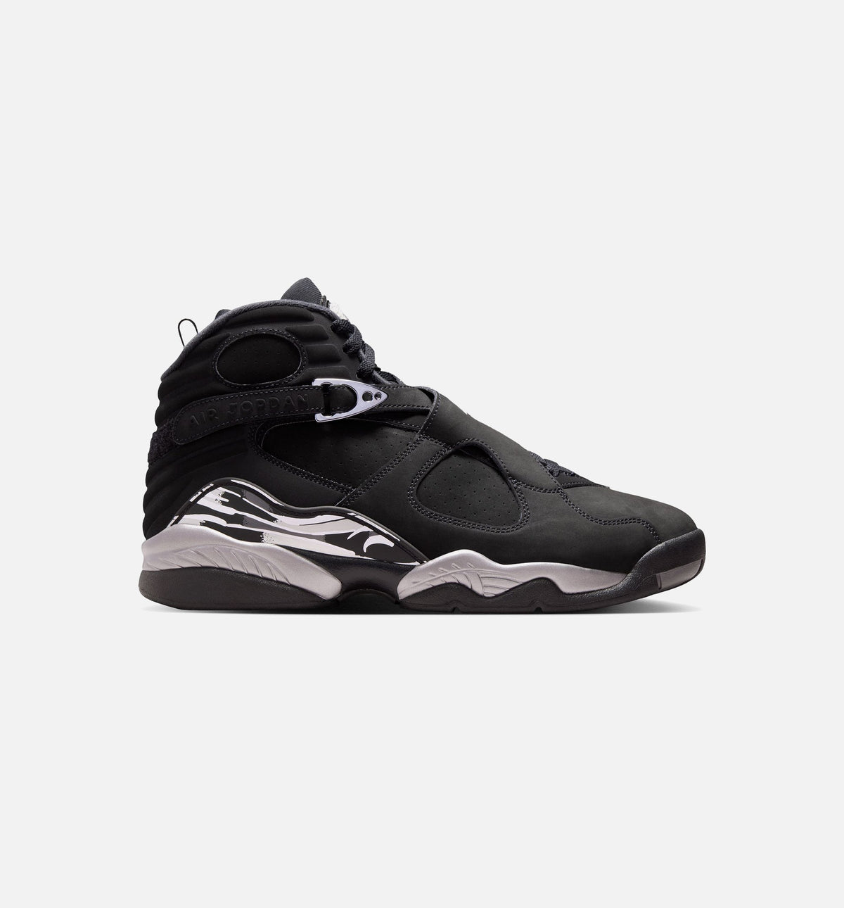 Air Jordan 8 Retro Chrome Black Men's Lifestyle Shoes - Black/White/Light Graphite