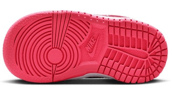 Toddler's Nike Dunk Low White/Laser Fuchsia (FB9107 102)