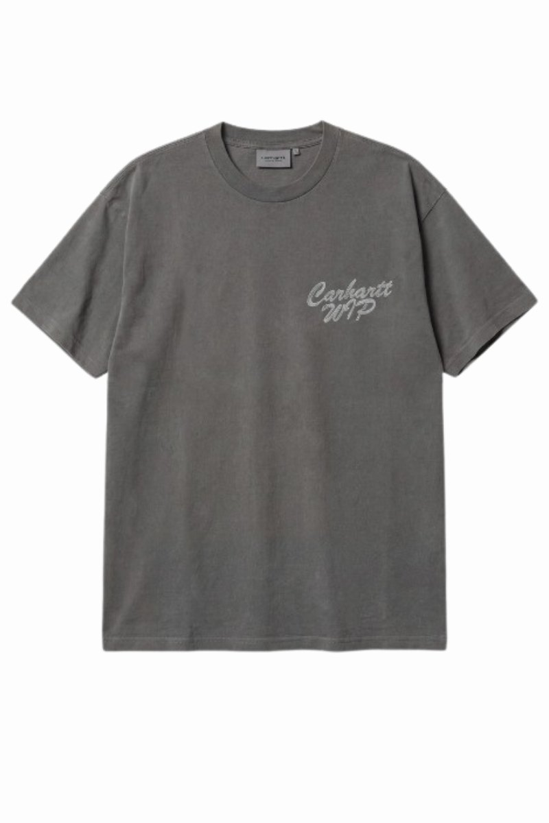 CARHARTT WIP HATCHING SCRIPT T-SHIRT Black Garment Dyed