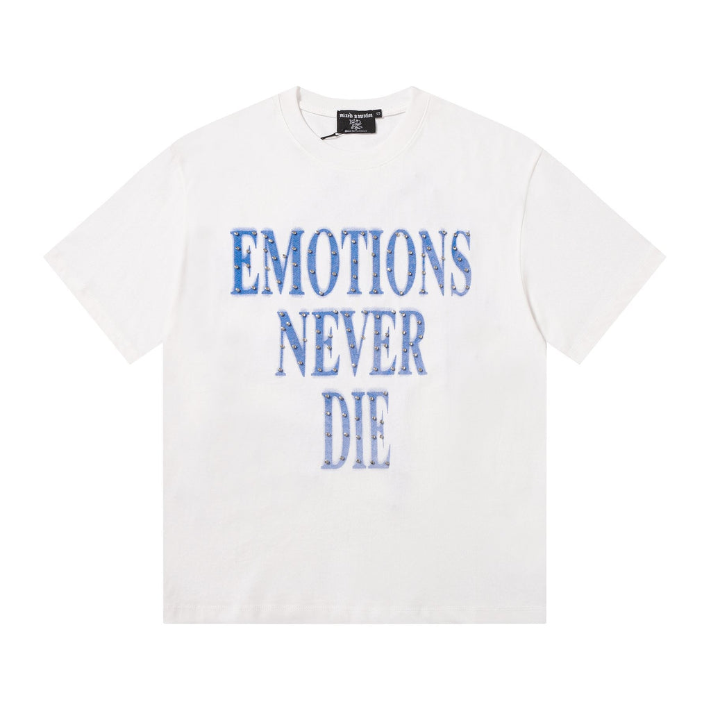 MIXED EMOTION Never Die Monogram Graphic T-Shirt