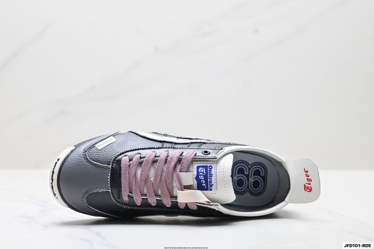 Onitsuka Tiger Retro Low Top Black Pink Silver Unisex Shoes Style 25