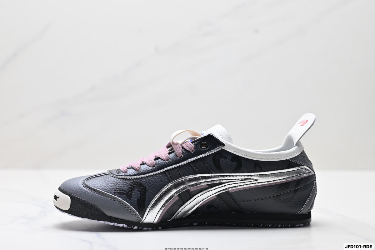 Onitsuka Tiger Retro Low Top Black Pink Silver Unisex Shoes Style 25
