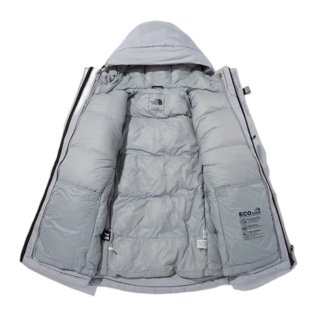 The North Face Himalayan Down Parka in Grey & White | 700-Fill