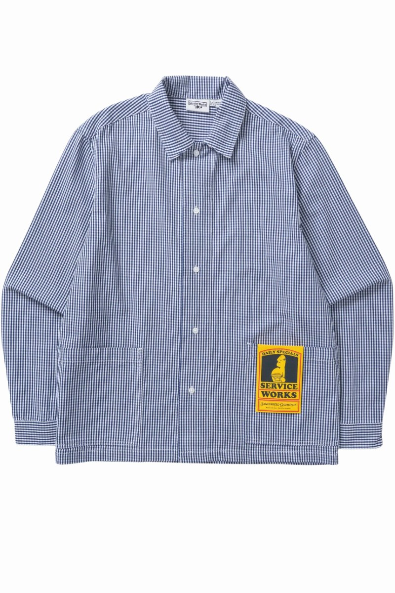 SERVICE WORKS GINGHAM WAITER SHIRT Blue