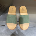 Brunello Cucinelli Men's Sage Green Slide Sandals