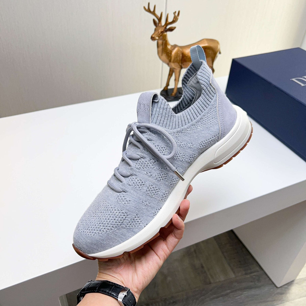 Dior B80 Lounge Knit Sneakers - Light Gray