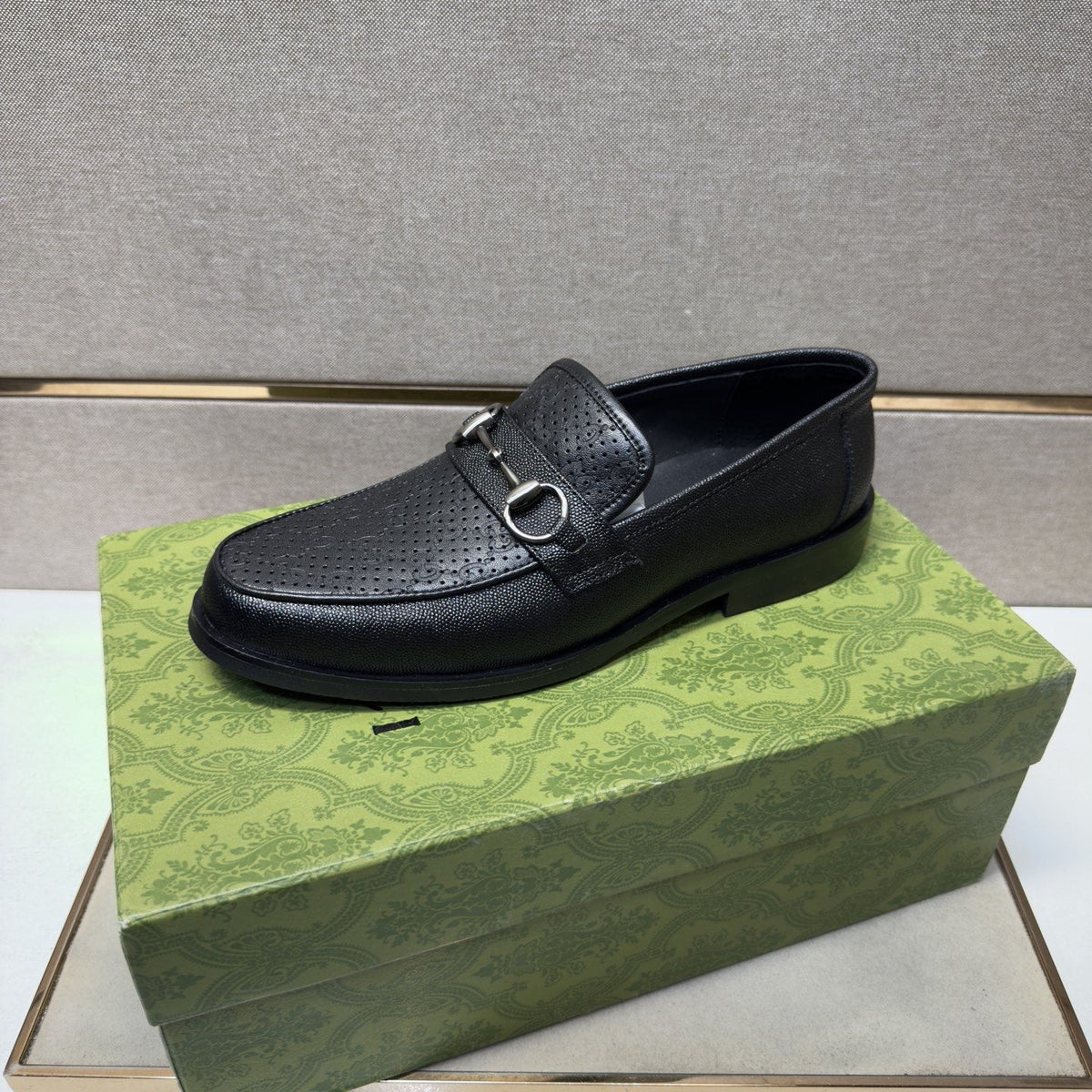 Gucci Men's Perforated Bit Loafers - Black