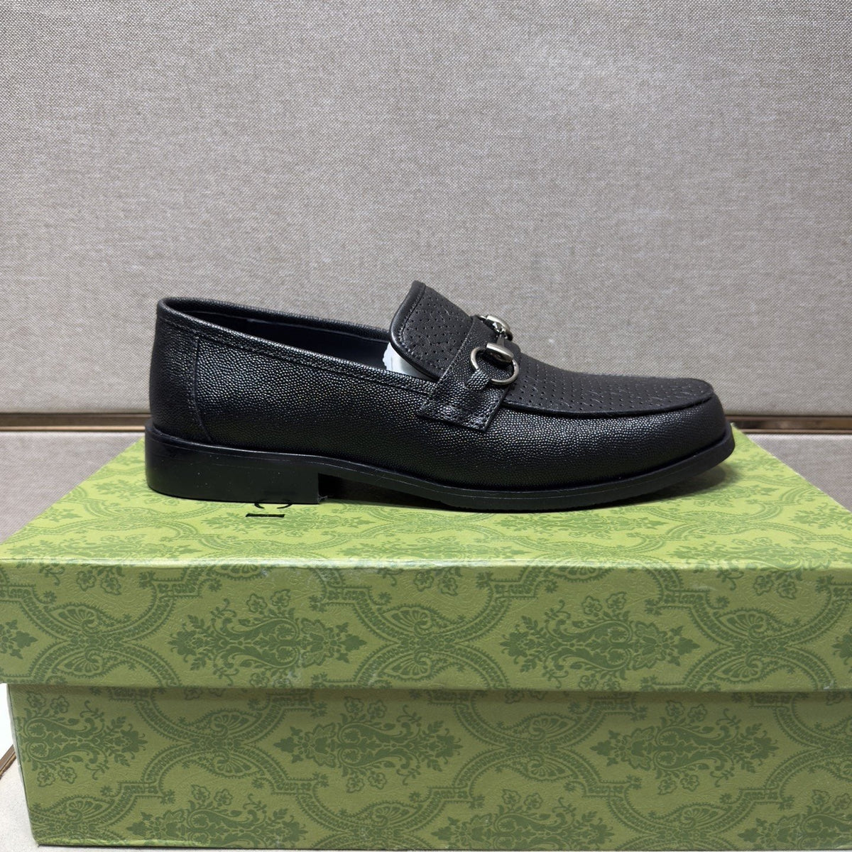Gucci Men's Perforated Bit Loafers - Black