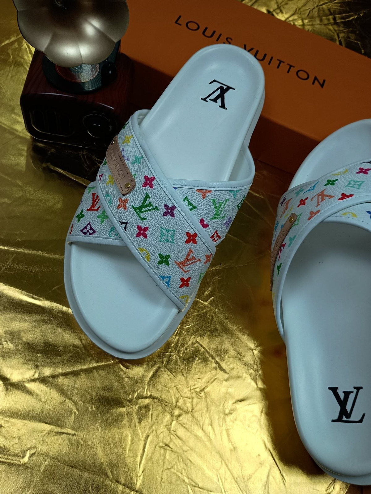 Louis Vuitton Multicolor Monogram Slide Sandals
