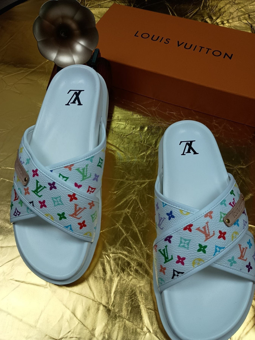 Louis Vuitton Multicolor Monogram Slide Sandals