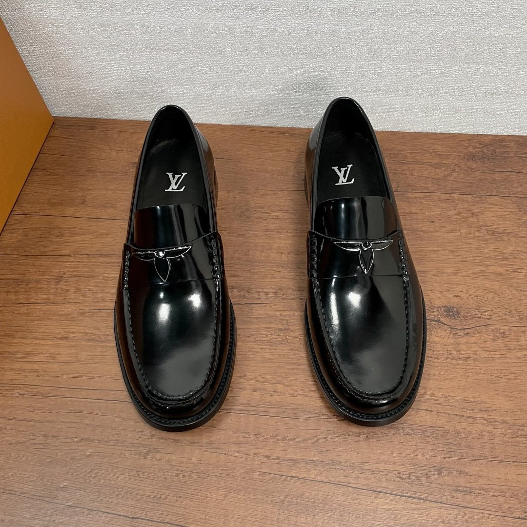 Louis Vuitton Black Logo Buckle Loafers