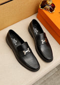 Hermès Black Perforated H-Hardware Loafers