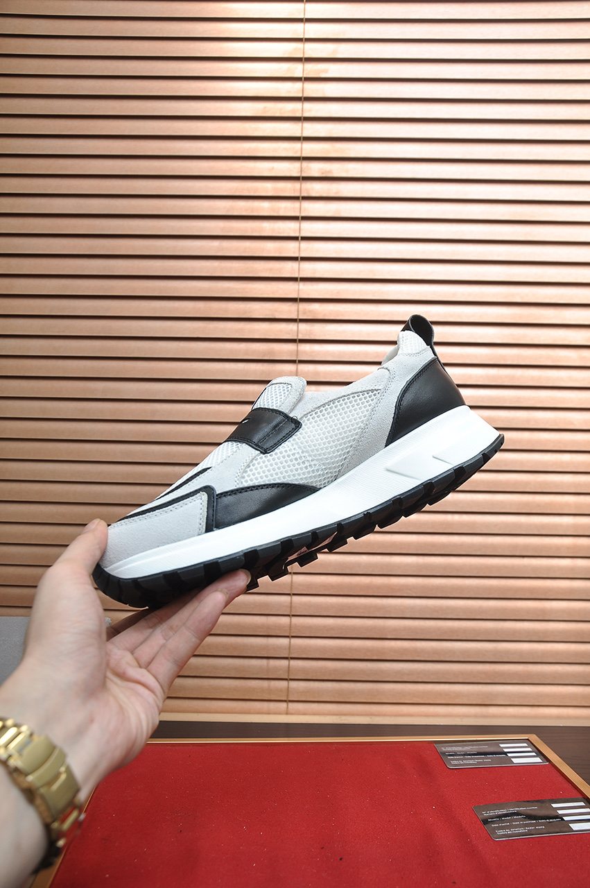 Prada Black Strap Low-Top Sneakers